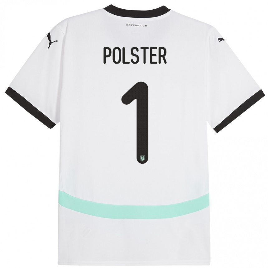 Niño Fútbol Camiseta Austria Nikolas Polster #1 Blanco 2ª Equipación 24-26 México