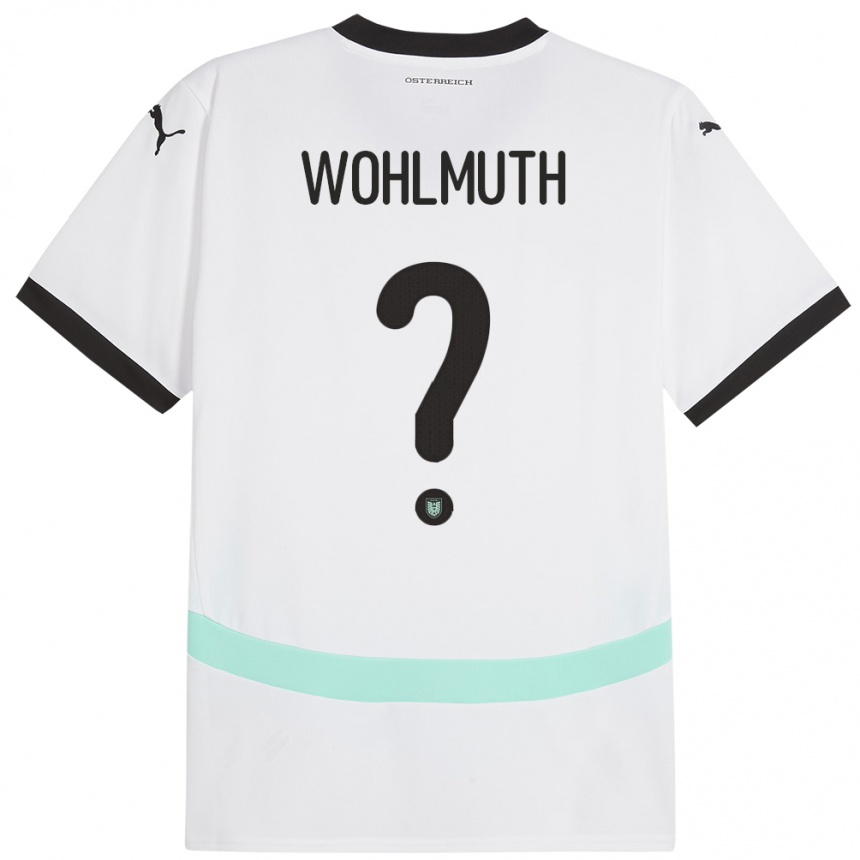 Niño Fútbol Camiseta Austria Fabian Wohlmuth #0 Blanco 2ª Equipación 24-26 México