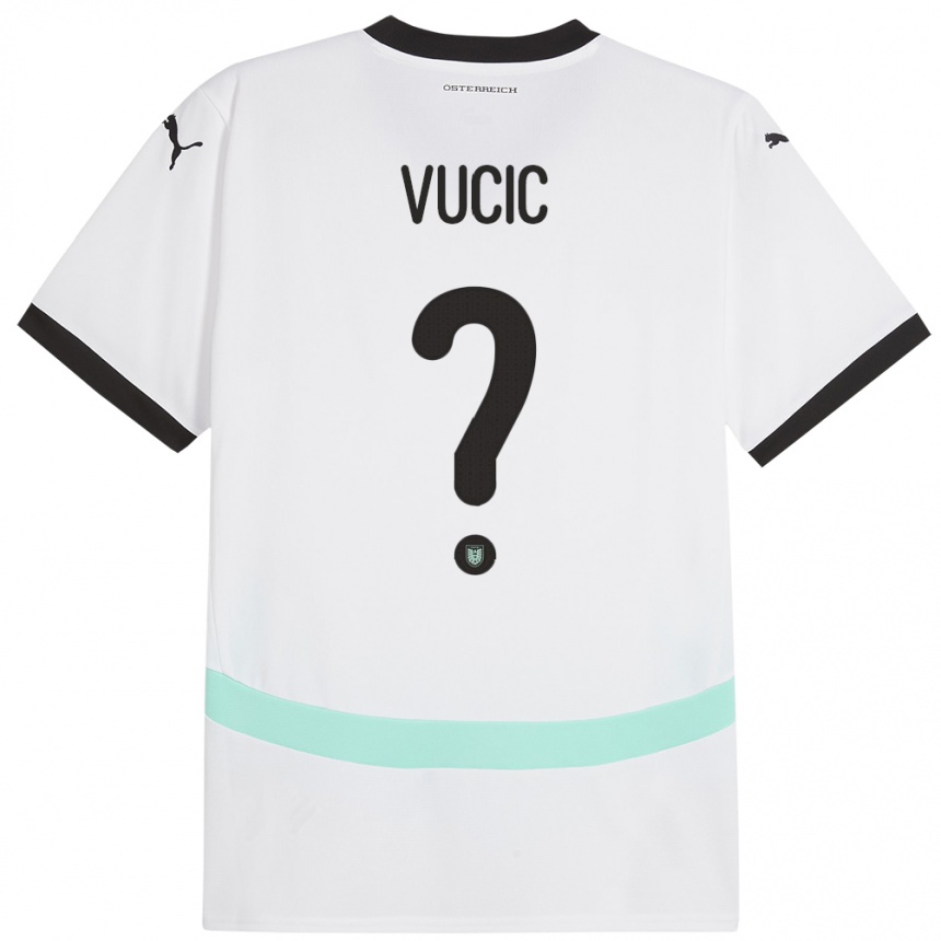 Niño Fútbol Camiseta Austria Romeo Vucic #0 Blanco 2ª Equipación 24-26 México