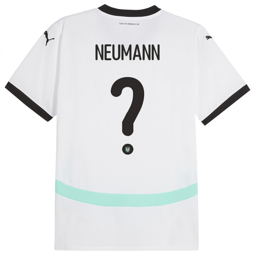 Niño Fútbol Camiseta Austria Moritz Neumann #0 Blanco 2ª Equipación 24-26 México