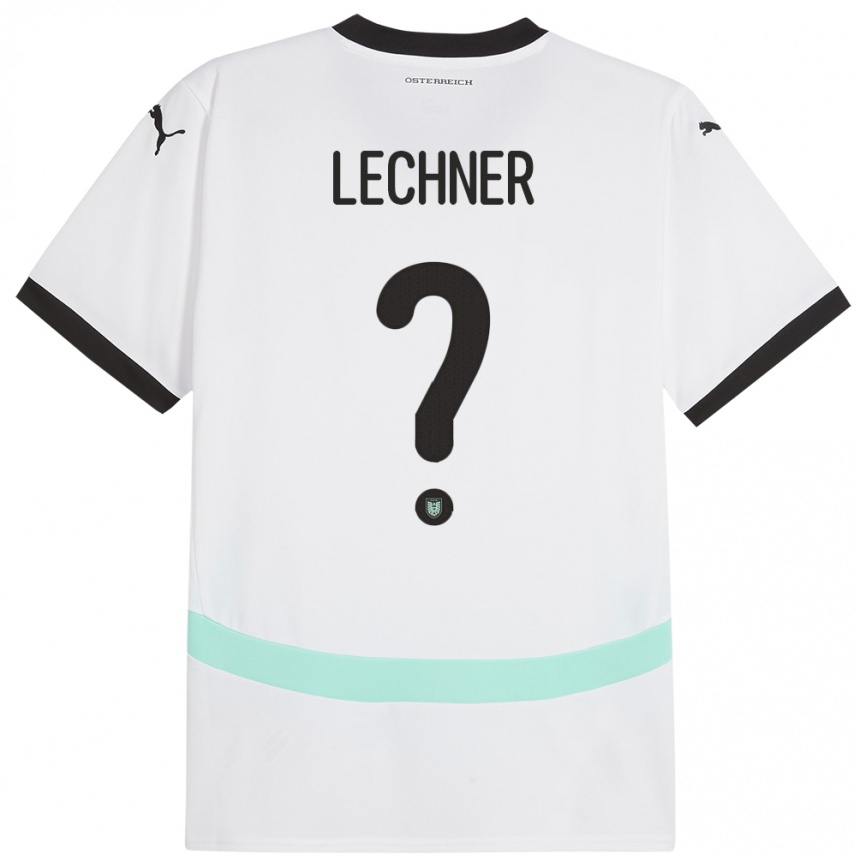 Niño Fútbol Camiseta Austria Dominik Lechner #0 Blanco 2ª Equipación 24-26 México