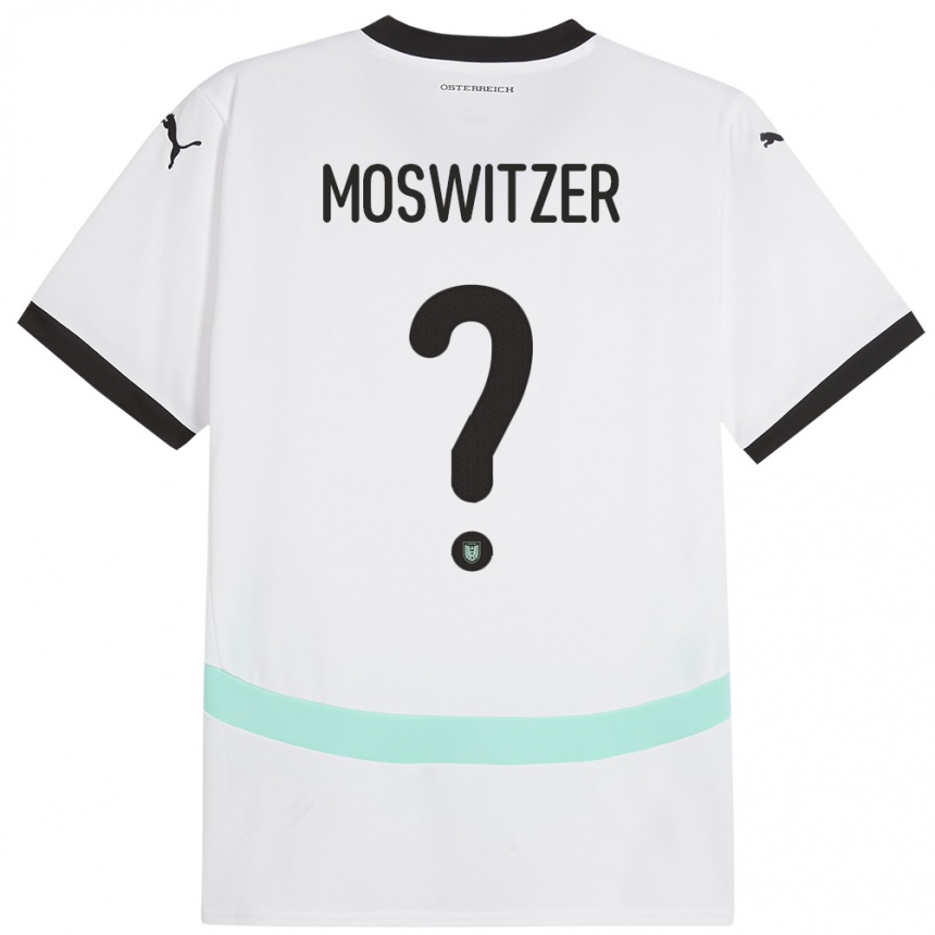 Niño Fútbol Camiseta Austria Marcel Moswitzer #0 Blanco 2ª Equipación 24-26 México