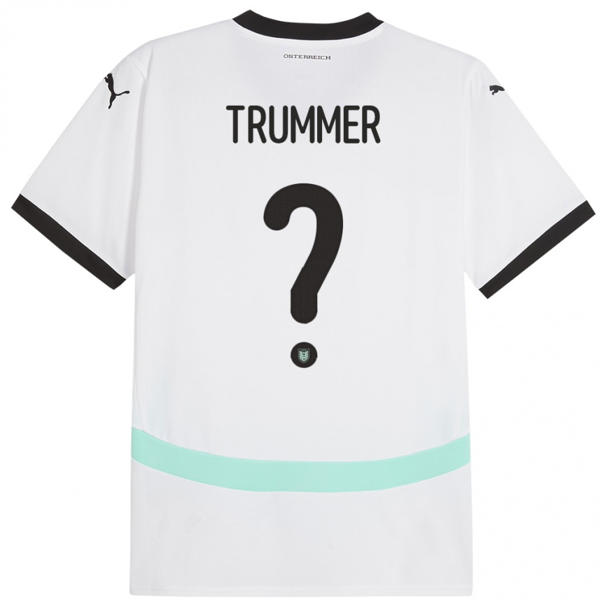 Niño Fútbol Camiseta Austria Tim Trummer #0 Blanco 2ª Equipación 24-26 México