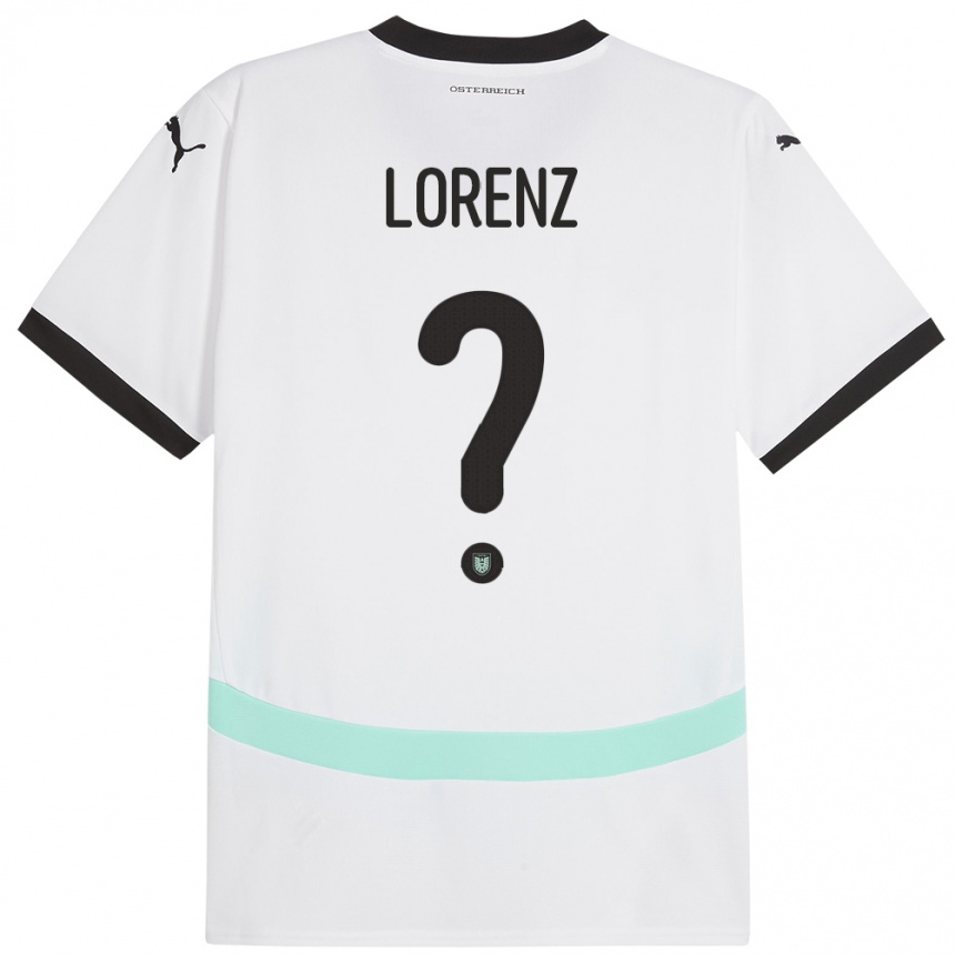 Niño Fútbol Camiseta Austria Elias Lorenz #0 Blanco 2ª Equipación 24-26 México