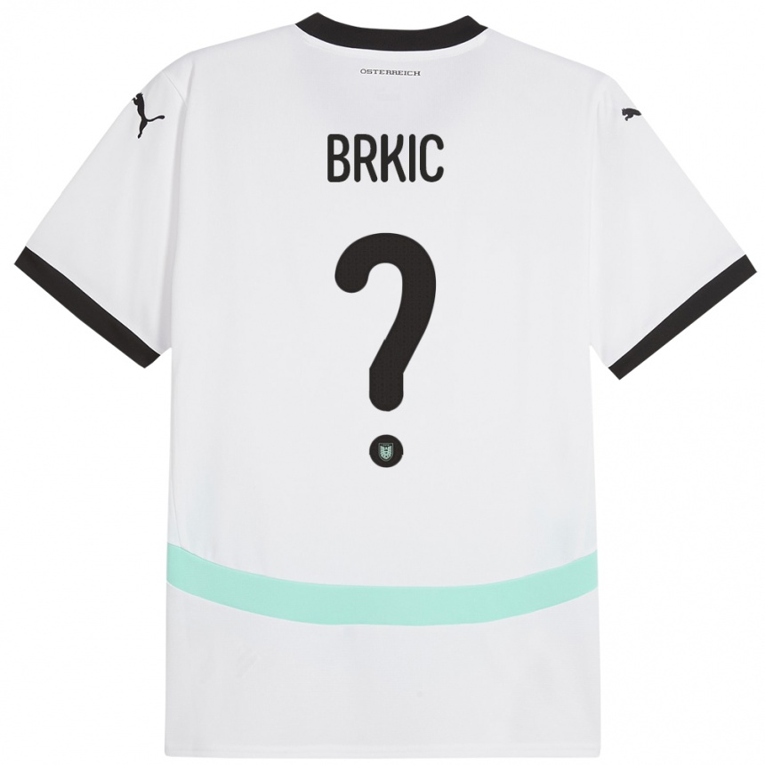 Niño Fútbol Camiseta Austria Tarik Brkic #0 Blanco 2ª Equipación 24-26 México