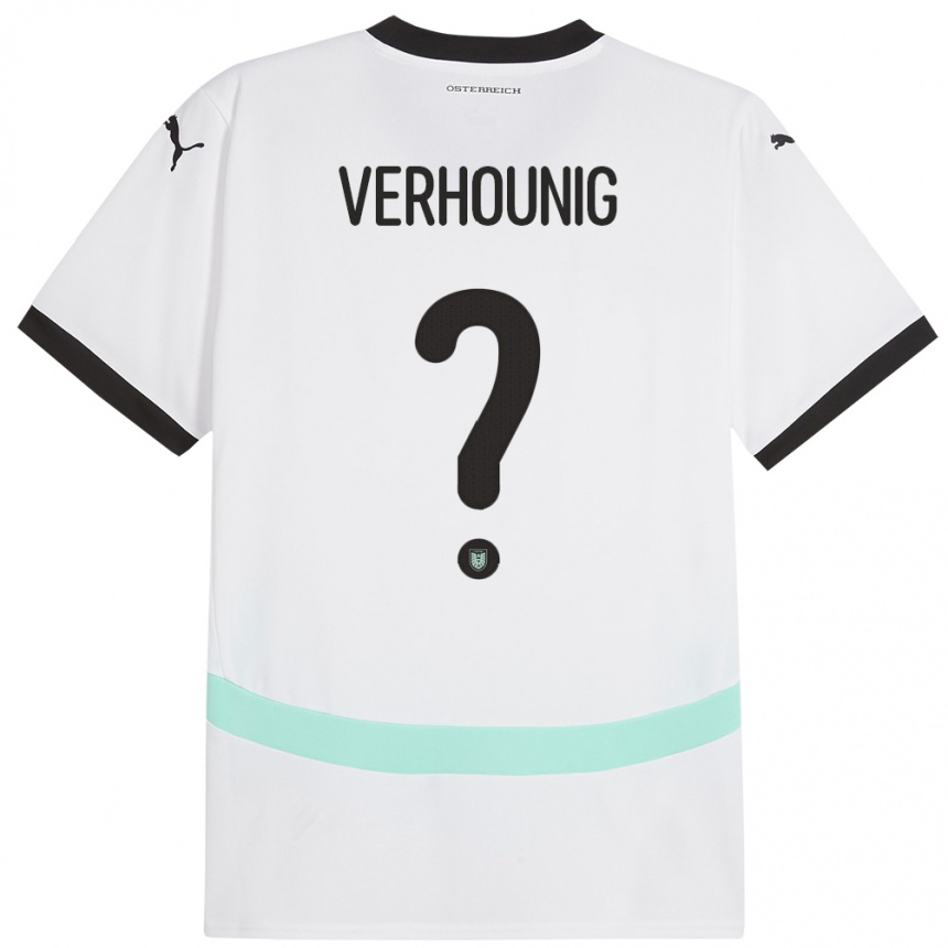 Niño Fútbol Camiseta Austria Phillip Verhounig #0 Blanco 2ª Equipación 24-26 México