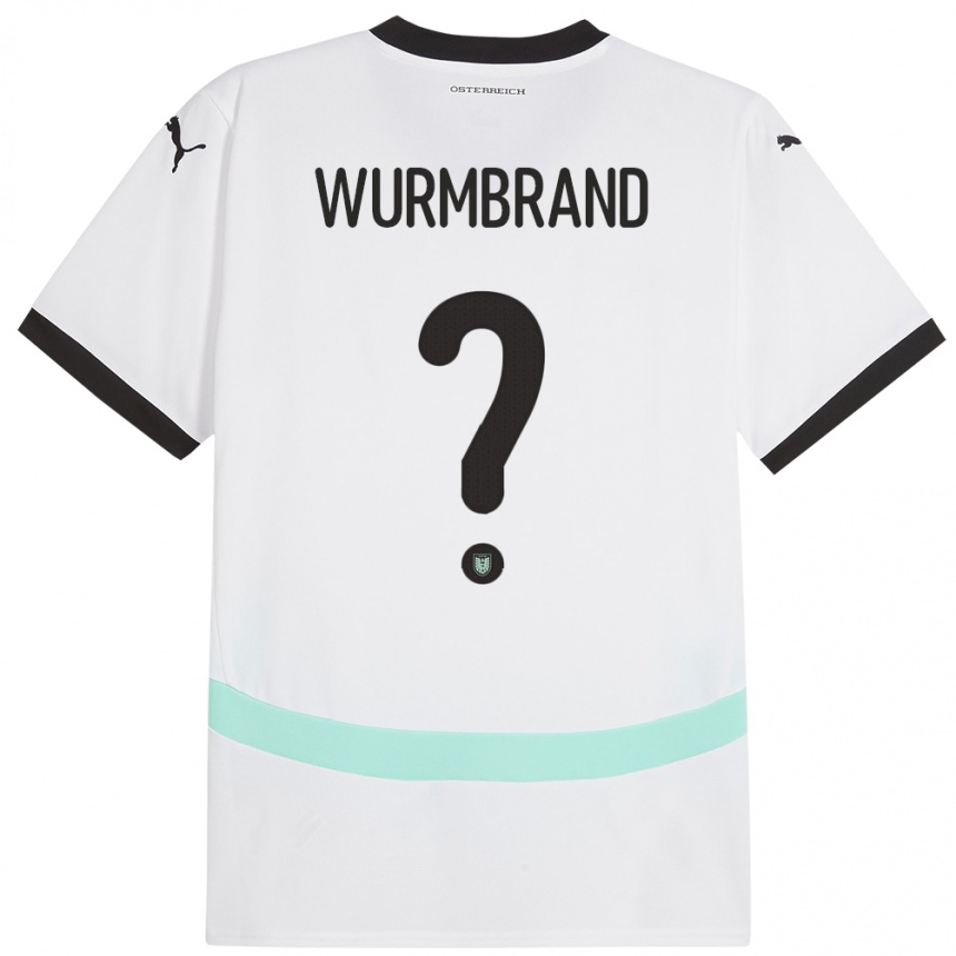 Niño Fútbol Camiseta Austria Nikolaus Wurmbrand #0 Blanco 2ª Equipación 24-26 México