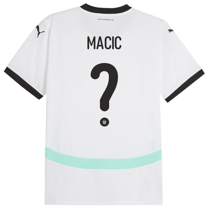 Niño Fútbol Camiseta Austria Gabriel Macic #0 Blanco 2ª Equipación 24-26 México