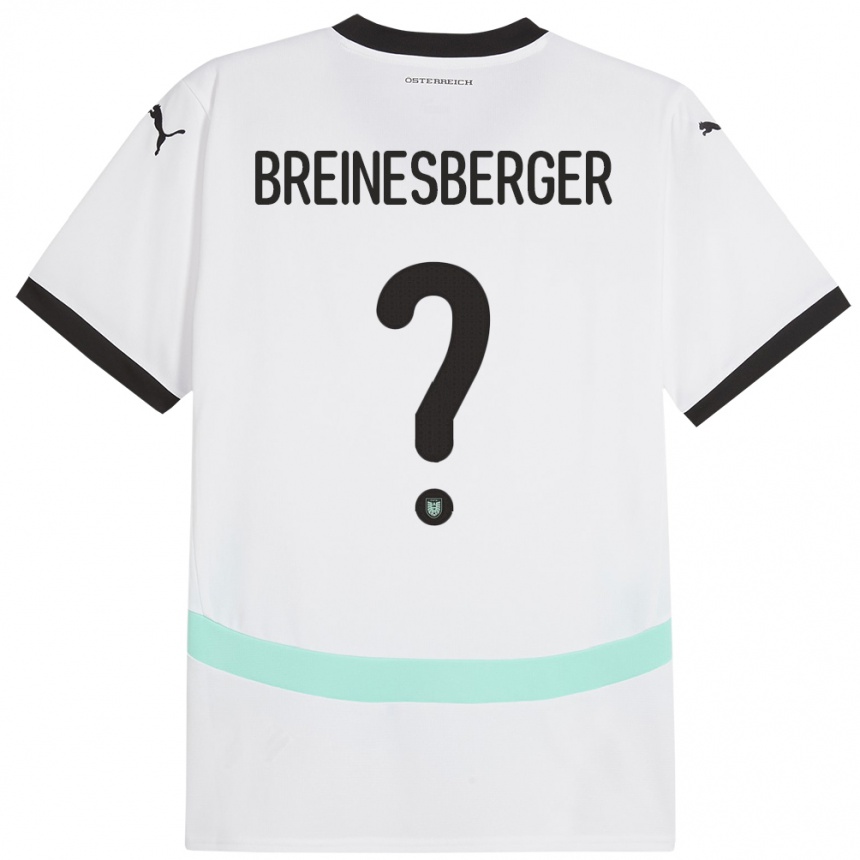 Niño Fútbol Camiseta Austria Christoph Breinesberger #0 Blanco 2ª Equipación 24-26 México