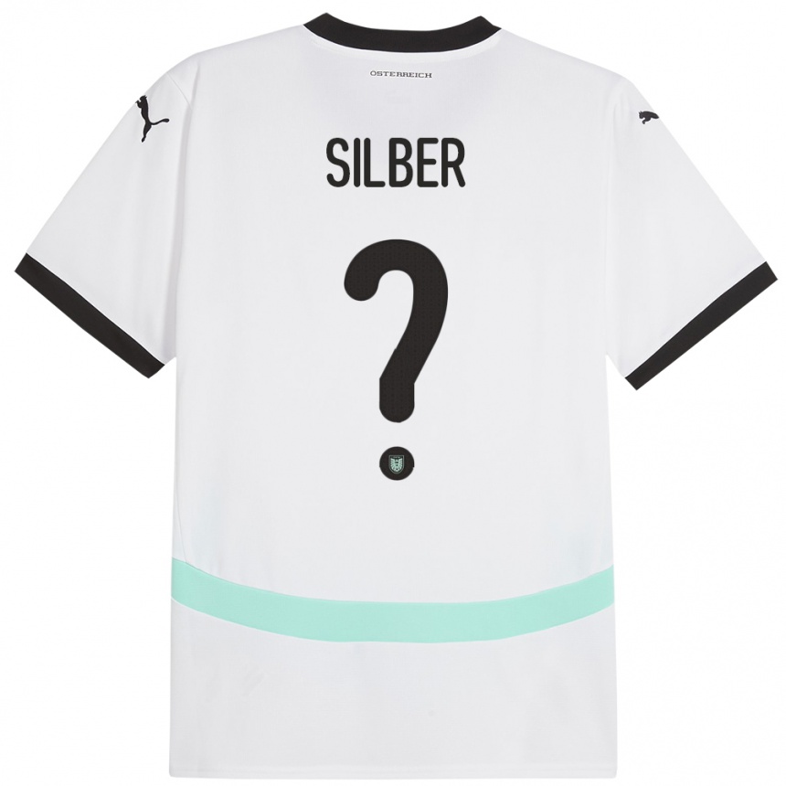 Niño Fútbol Camiseta Austria Fabian Silber #0 Blanco 2ª Equipación 24-26 México