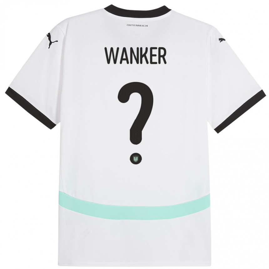 Niño Fútbol Camiseta Austria Jakob Wanker #0 Blanco 2ª Equipación 24-26 México