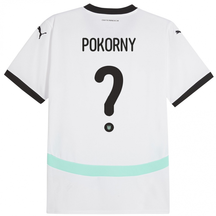 Niño Fútbol Camiseta Austria Jakob Pokorny #0 Blanco 2ª Equipación 24-26 México