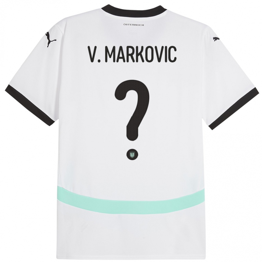 Niño Fútbol Camiseta Austria Vasilije Markovic #0 Blanco 2ª Equipación 24-26 México