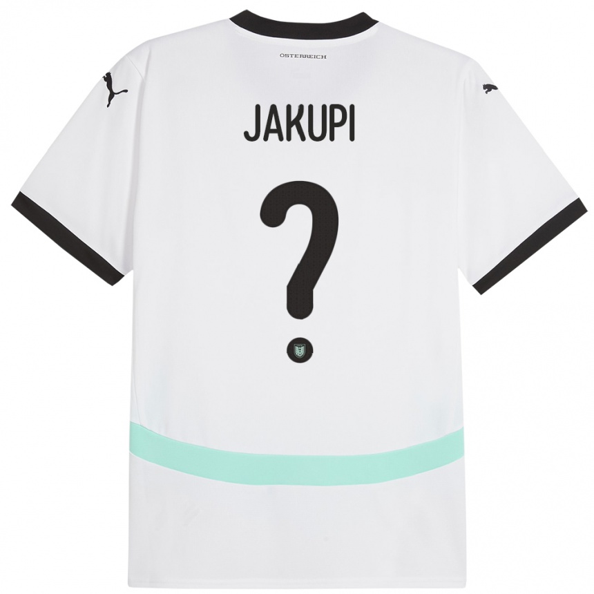 Niño Fútbol Camiseta Austria Edin Jakupi #0 Blanco 2ª Equipación 24-26 México