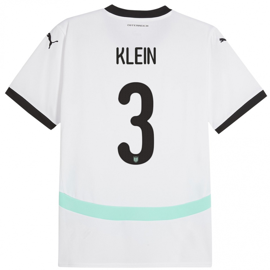 Niño Fútbol Camiseta Austria Jennifer Klein #3 Blanco 2ª Equipación 24-26 México