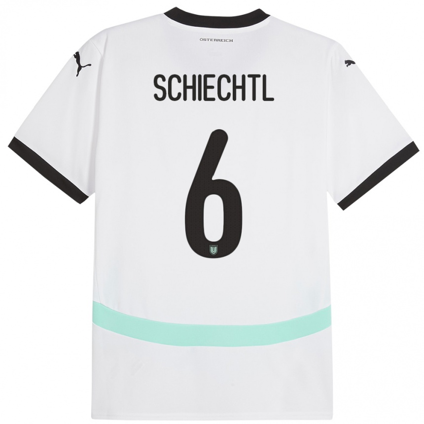 Niño Fútbol Camiseta Austria Katharina Schiechtl #6 Blanco 2ª Equipación 24-26 México