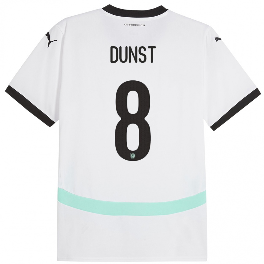 Niño Fútbol Camiseta Austria Barbara Dunst #8 Blanco 2ª Equipación 24-26 México