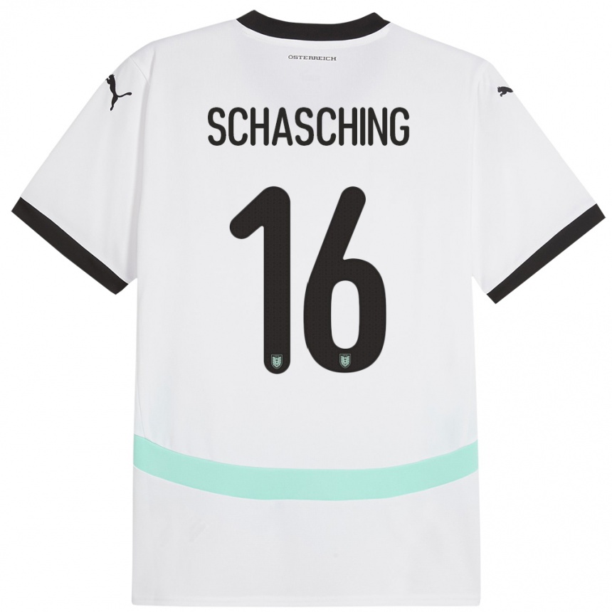 Niño Fútbol Camiseta Austria Annabel Schasching #16 Blanco 2ª Equipación 24-26 México