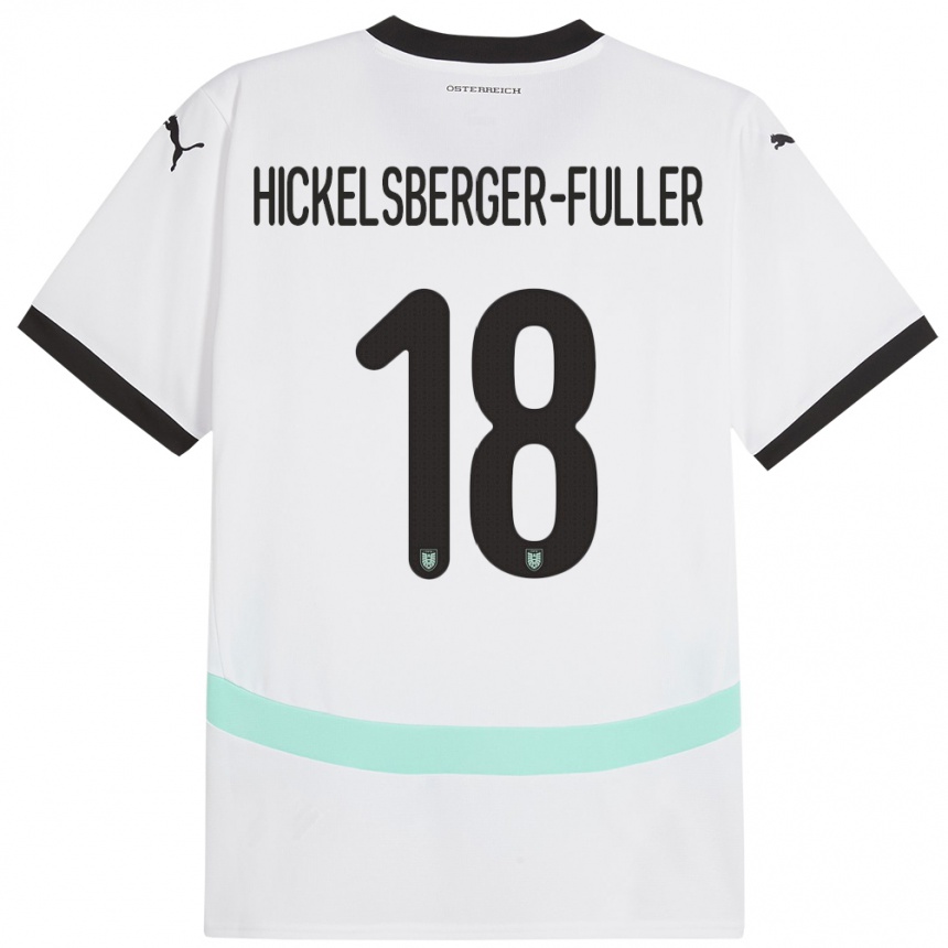 Niño Fútbol Camiseta Austria Julia Hickelsberger-Füller #18 Blanco 2ª Equipación 24-26 México