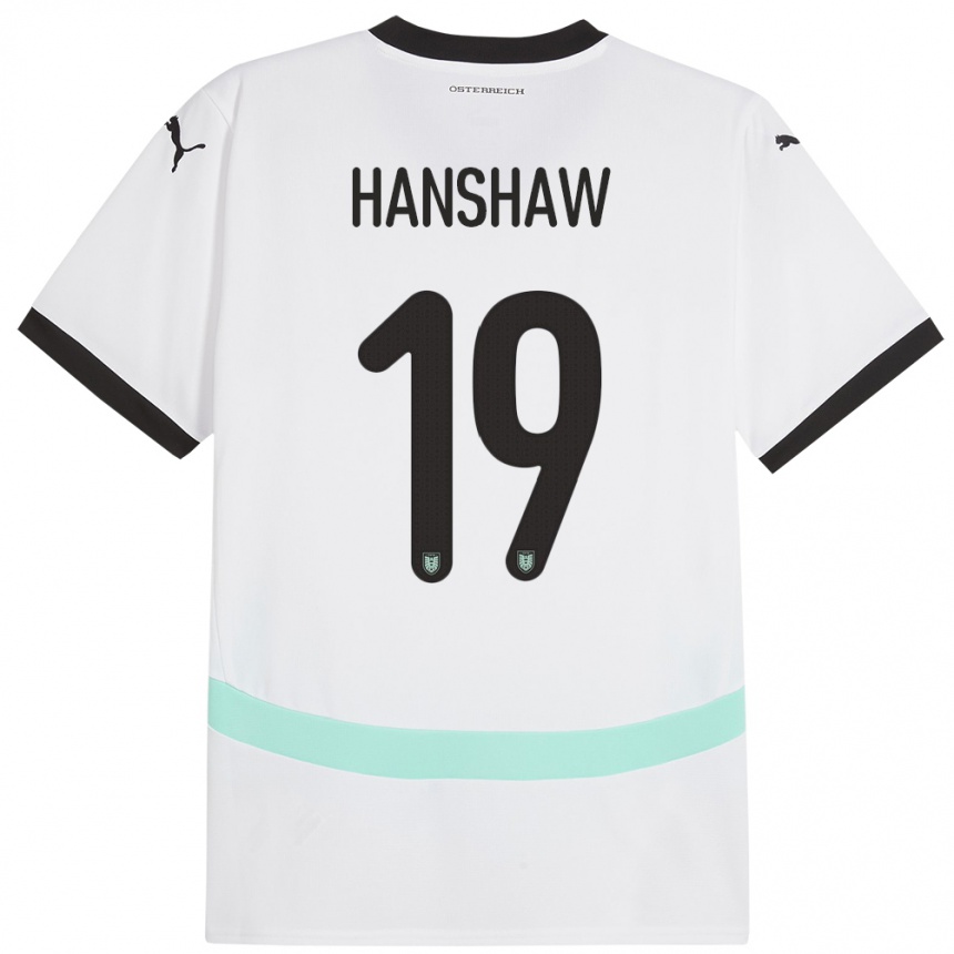 Niño Fútbol Camiseta Austria Verena Hanshaw #19 Blanco 2ª Equipación 24-26 México