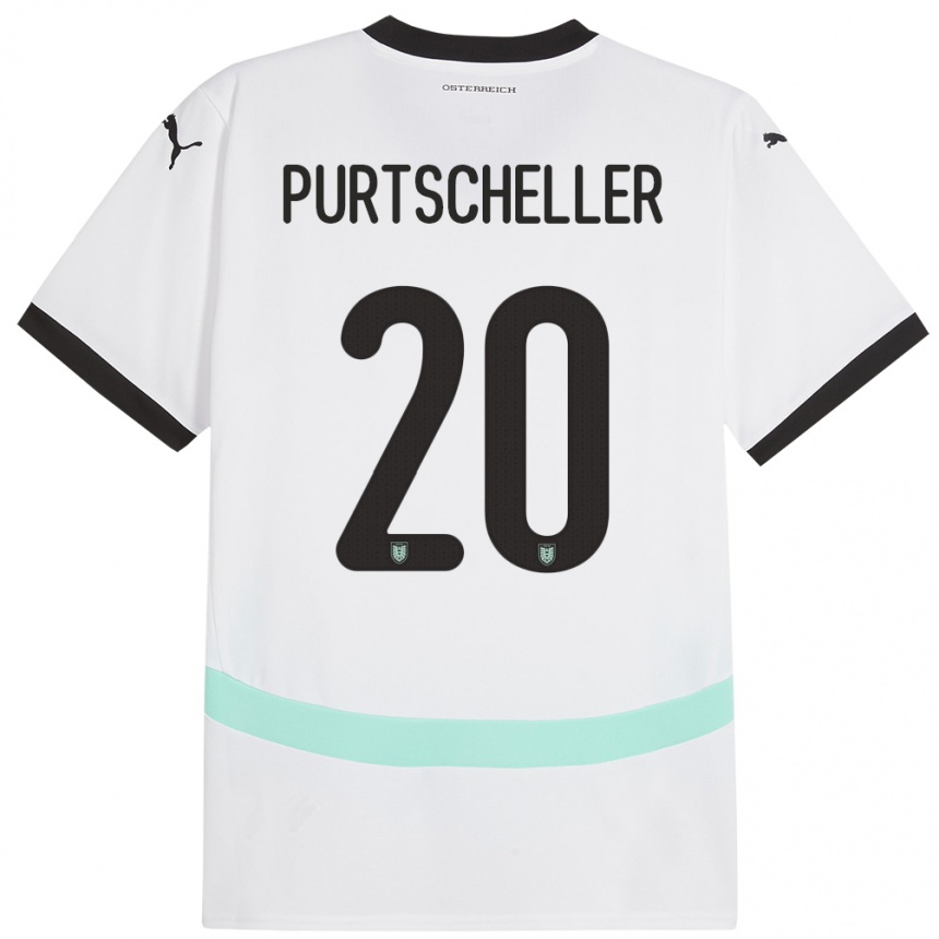 Niño Fútbol Camiseta Austria Lilli Purtscheller #20 Blanco 2ª Equipación 24-26 México