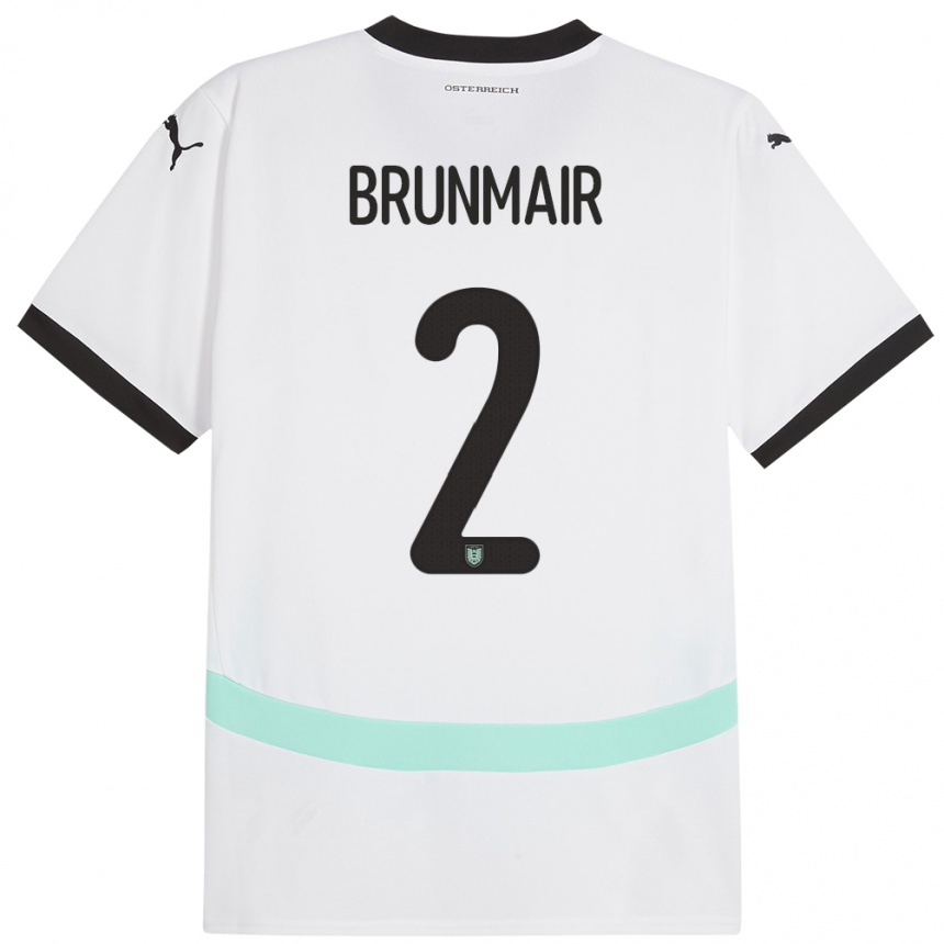 Niño Fútbol Camiseta Austria Livia Brunmair #2 Blanco 2ª Equipación 24-26 México