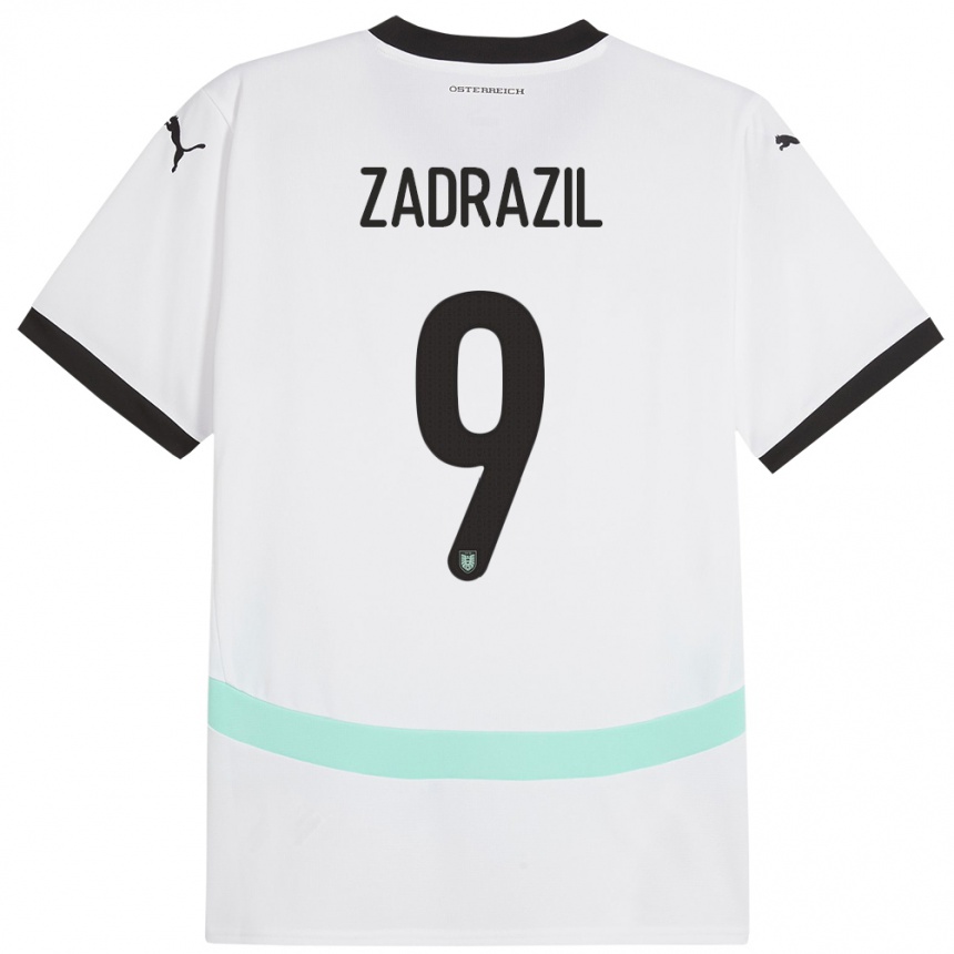 Niño Fútbol Camiseta Austria Sarah Zadrazil #9 Blanco 2ª Equipación 24-26 México