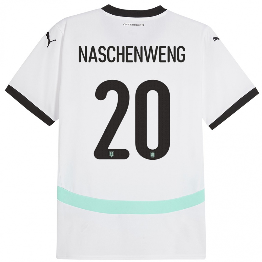 Niño Fútbol Camiseta Austria Katharina Naschenweng #20 Blanco 2ª Equipación 24-26 México