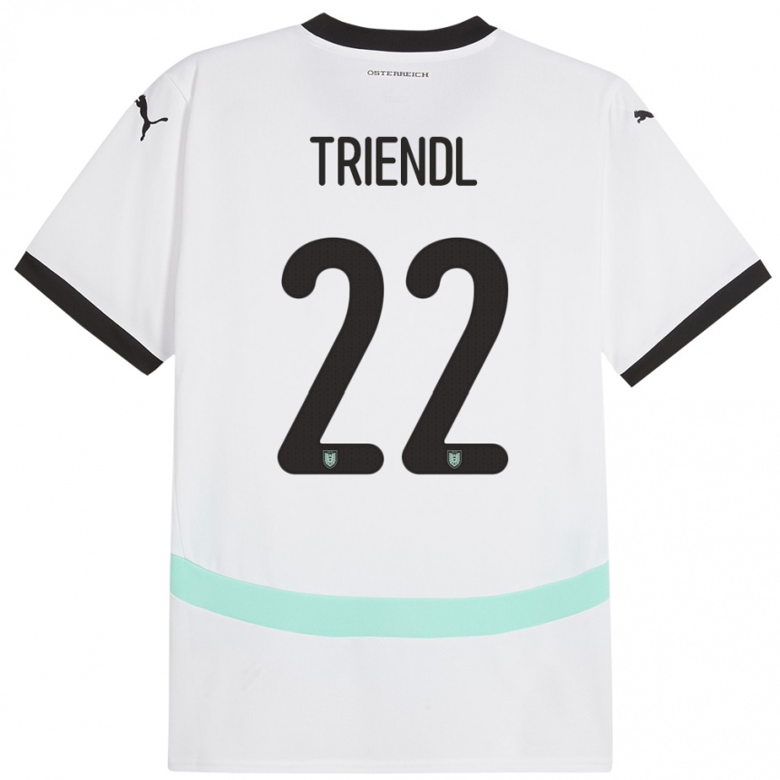 Niño Fútbol Camiseta Austria Lena Triendl #22 Blanco 2ª Equipación 24-26 México