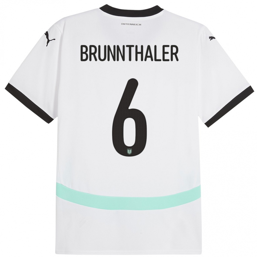 Niño Fútbol Camiseta Austria Melanie Brunnthaler #6 Blanco 2ª Equipación 24-26 México