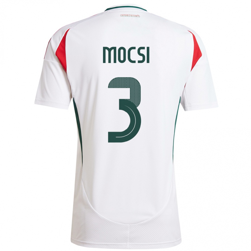 Niño Fútbol Camiseta Hungría Attila Mocsi #3 Blanco 2ª Equipación 24-26 México