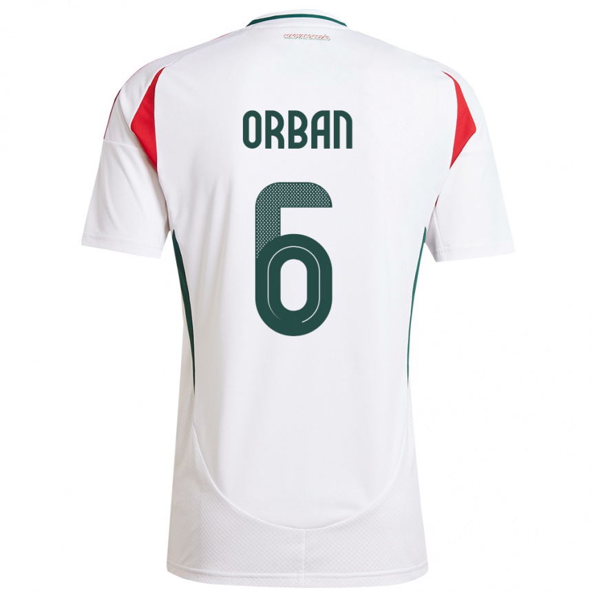 Niño Fútbol Camiseta Hungría Willi Orbán #6 Blanco 2ª Equipación 24-26 México