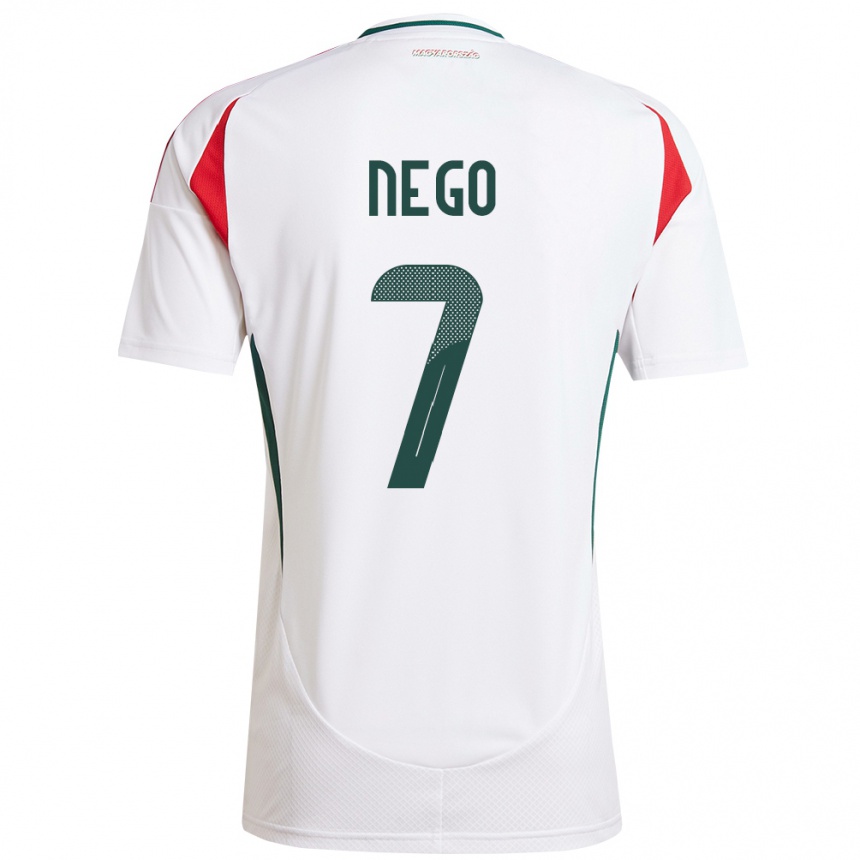 Niño Fútbol Camiseta Hungría Loïc Nego #7 Blanco 2ª Equipación 24-26 México