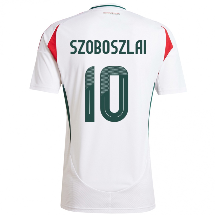 Niño Fútbol Camiseta Hungría Dominik Szoboszlai #10 Blanco 2ª Equipación 24-26 México