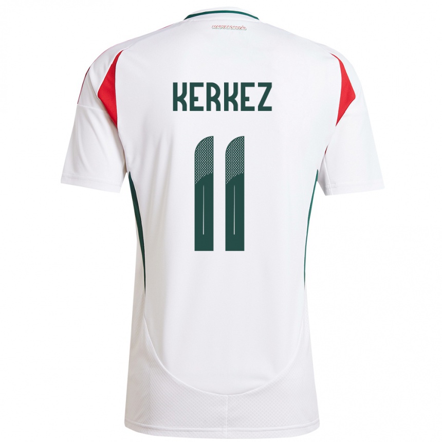 Niño Fútbol Camiseta Hungría Milos Kerkez #11 Blanco 2ª Equipación 24-26 México