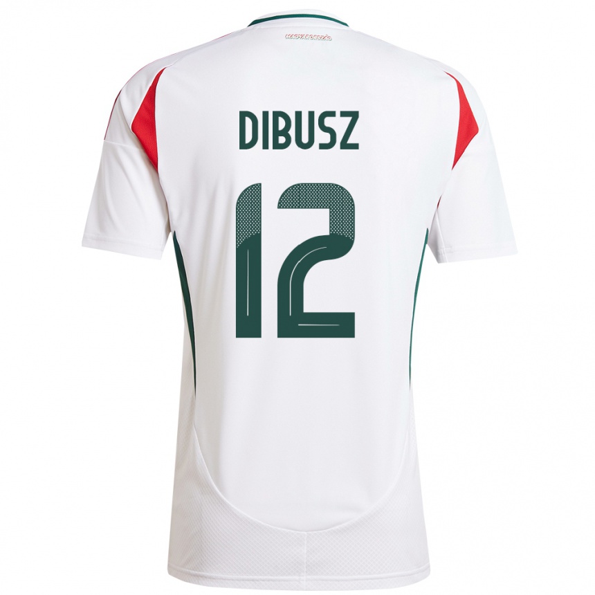 Niño Fútbol Camiseta Hungría Dénes Dibusz #12 Blanco 2ª Equipación 24-26 México