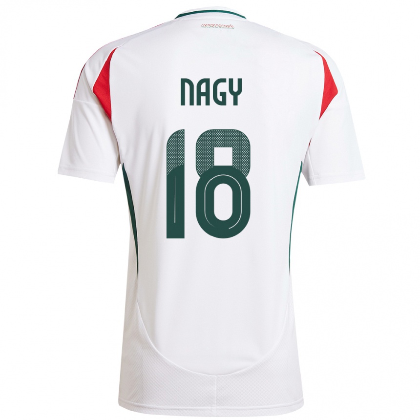 Niño Fútbol Camiseta Hungría Zsolt Nagy #18 Blanco 2ª Equipación 24-26 México