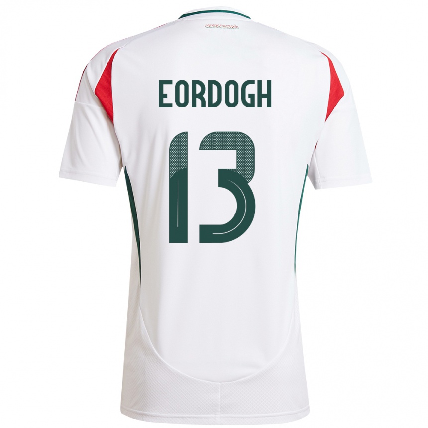 Niño Fútbol Camiseta Hungría András Eördögh #13 Blanco 2ª Equipación 24-26 México