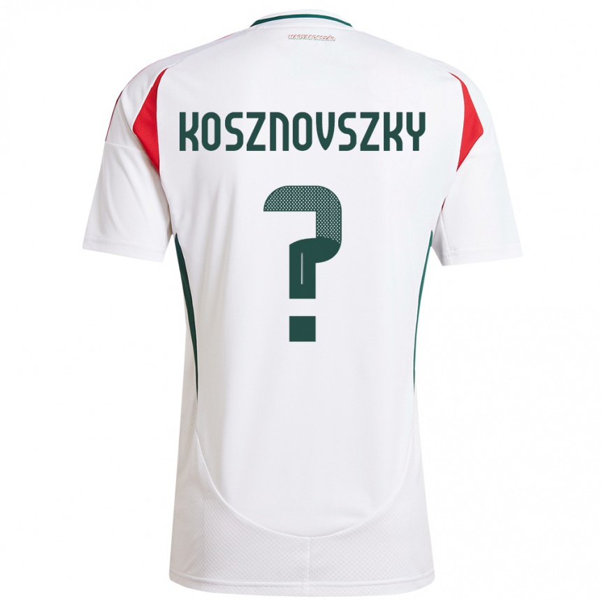 Niño Fútbol Camiseta Hungría Márk Kosznovszky #0 Blanco 2ª Equipación 24-26 México