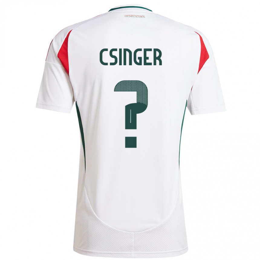 Niño Fútbol Camiseta Hungría Márk Csinger #0 Blanco 2ª Equipación 24-26 México