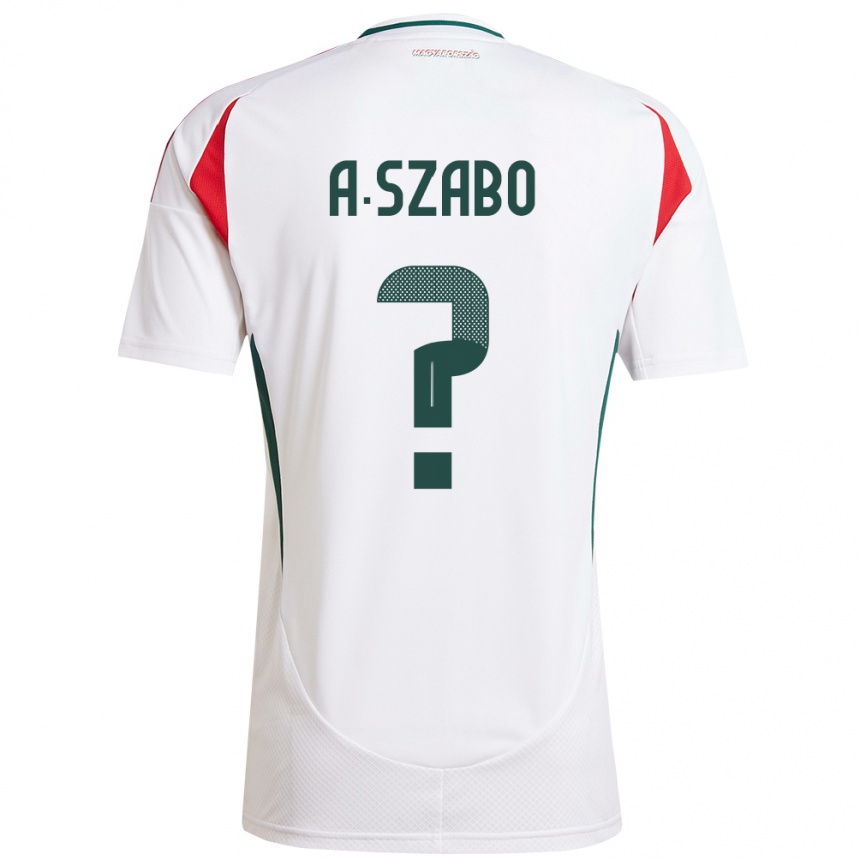 Niño Fútbol Camiseta Hungría Alex Szabó #0 Blanco 2ª Equipación 24-26 México