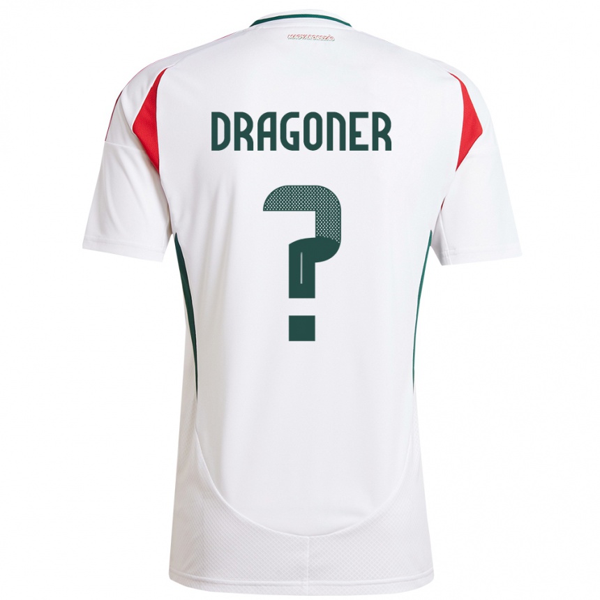 Niño Fútbol Camiseta Hungría Áron Dragóner #0 Blanco 2ª Equipación 24-26 México