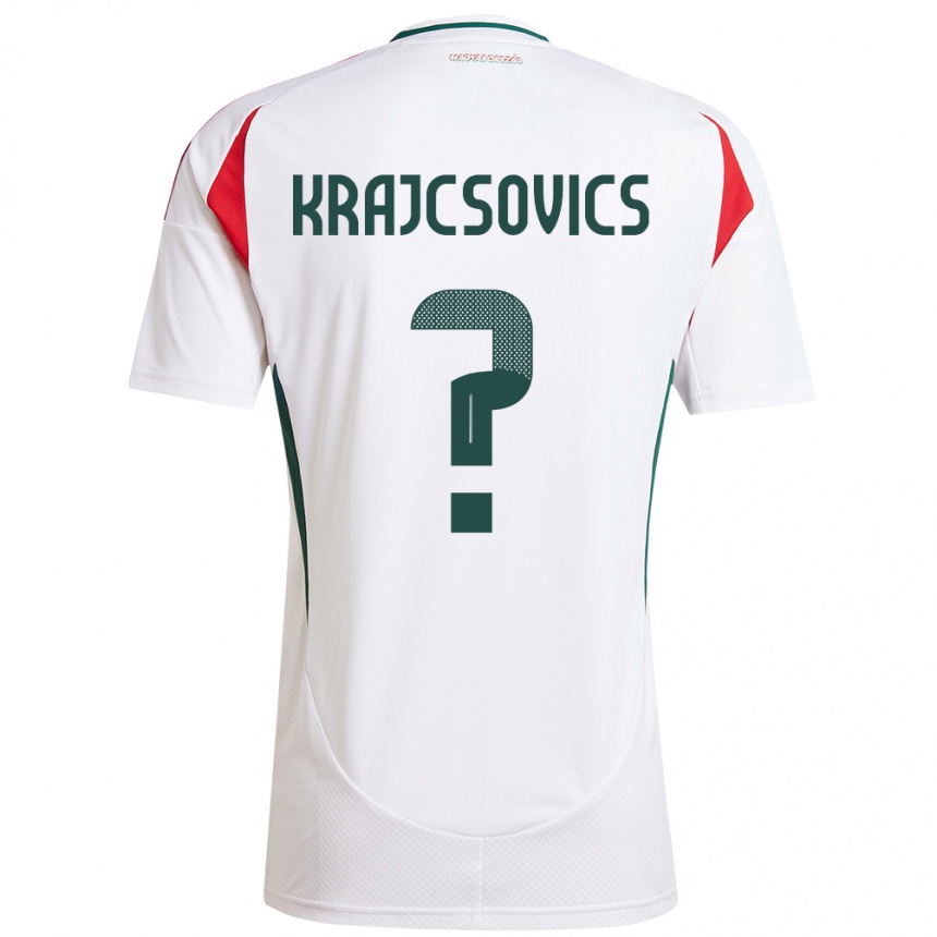 Niño Fútbol Camiseta Hungría Ábel Krajcsovics #0 Blanco 2ª Equipación 24-26 México