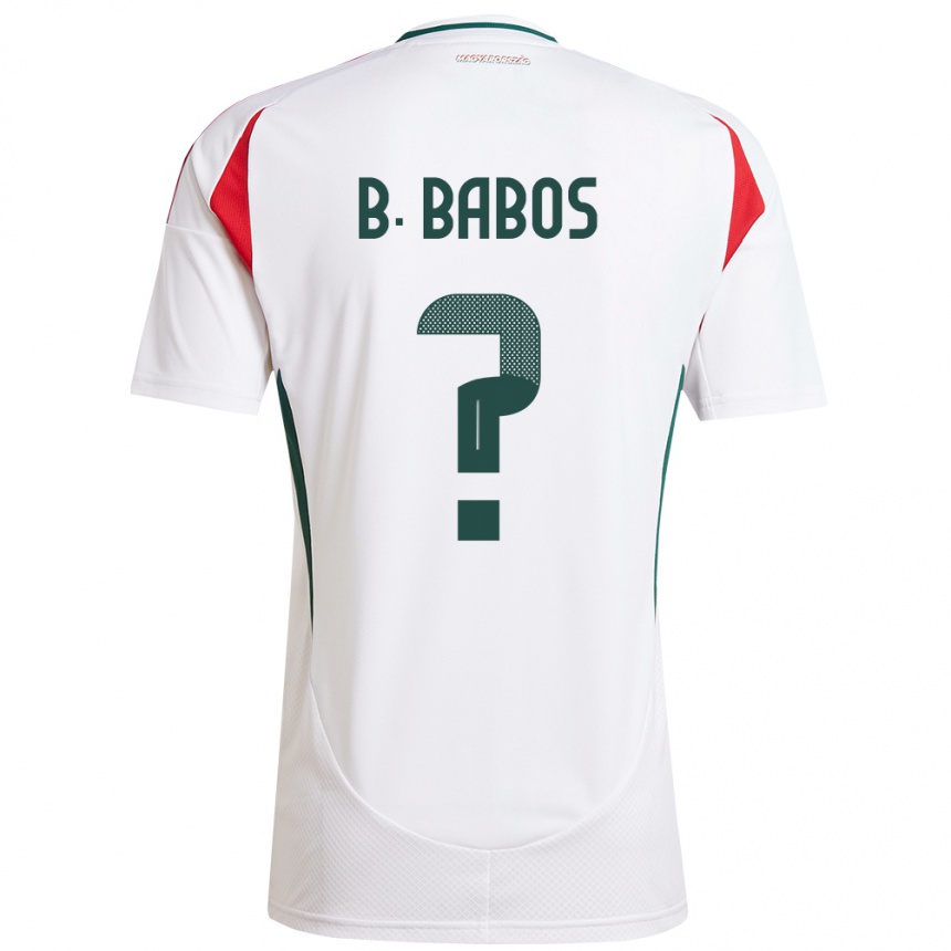 Niño Fútbol Camiseta Hungría Bence Babos #0 Blanco 2ª Equipación 24-26 México