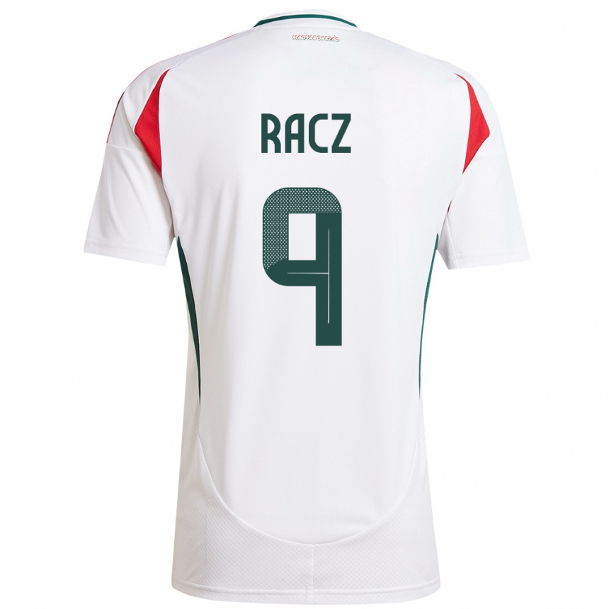 Niño Fútbol Camiseta Hungría Balázs Rácz #9 Blanco 2ª Equipación 24-26 México