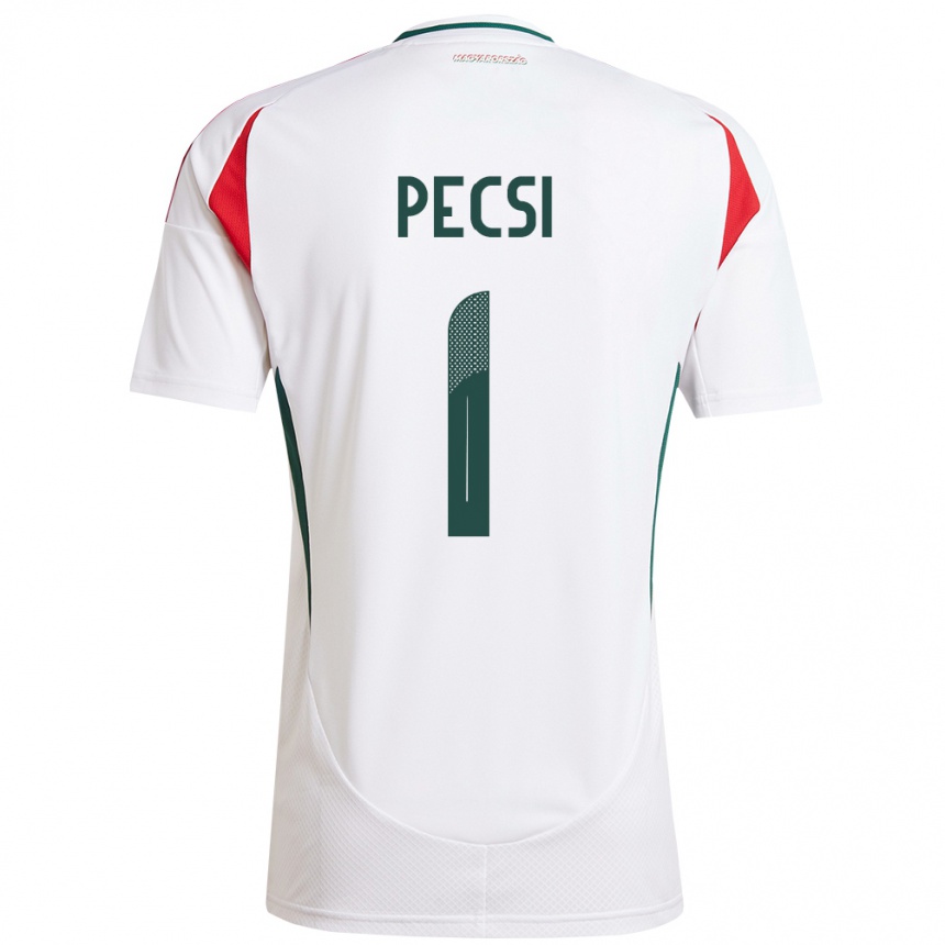 Niño Fútbol Camiseta Hungría Ármin Pécsi #1 Blanco 2ª Equipación 24-26 México