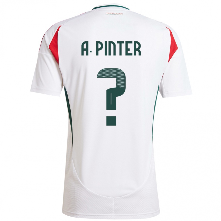 Niño Fútbol Camiseta Hungría Attila Pintér #0 Blanco 2ª Equipación 24-26 México