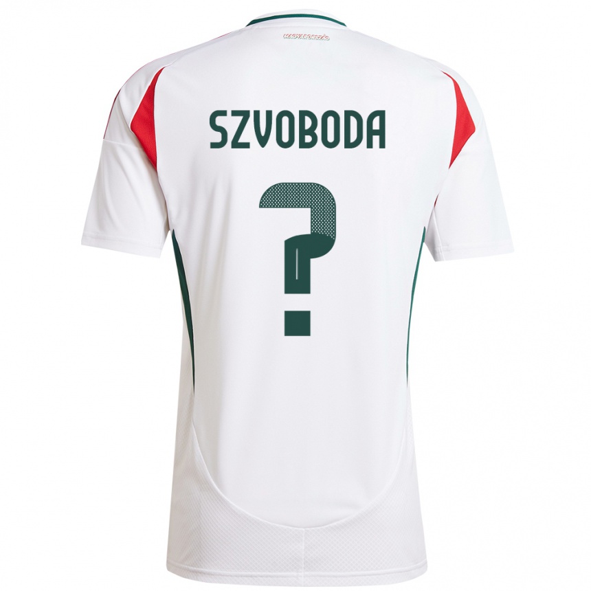 Niño Fútbol Camiseta Hungría Dániel Szvoboda #0 Blanco 2ª Equipación 24-26 México