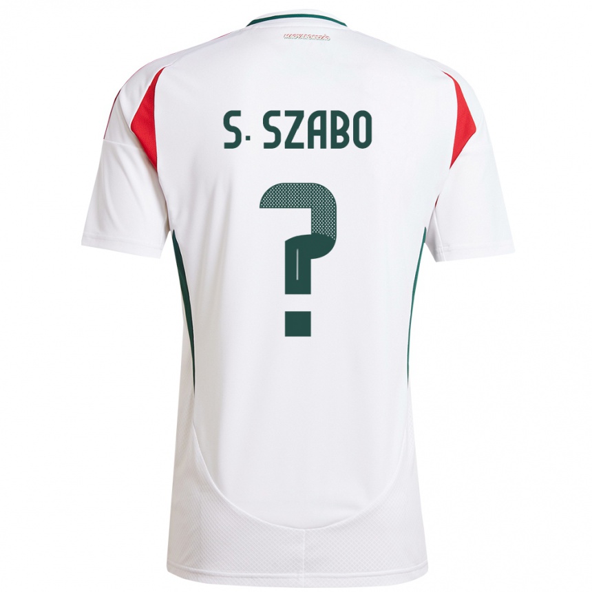 Niño Fútbol Camiseta Hungría Szilárd Szabó #0 Blanco 2ª Equipación 24-26 México