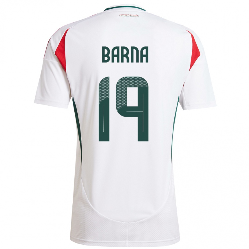 Niño Fútbol Camiseta Hungría Daniel Barna #19 Blanco 2ª Equipación 24-26 México